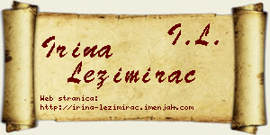 Irina Ležimirac vizit kartica